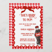 She's Ready to Pop Soda Red Gingham Kaart (Voorkant / Achterkant)