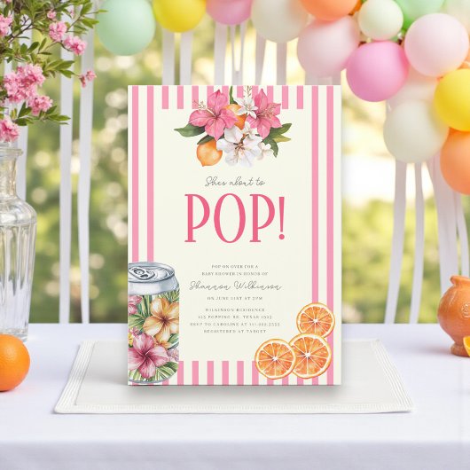 She's Ready to Pop Tropical Floral Citrus  Kaart