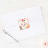 She's Ready to Pop Tropical Floral Citrus  Vierkante Sticker (Envelop)