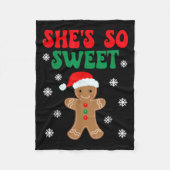 She's So Sweet Funny Gingerbread Couples Christmas Fleece Deken (Voorkant)