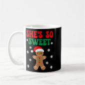 She's So Sweet Funny Gingerbread Couples Christmas Koffiemok (Links)