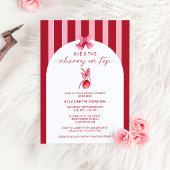 She's the Cherry on Top Bridal Shower Coquette Kaart