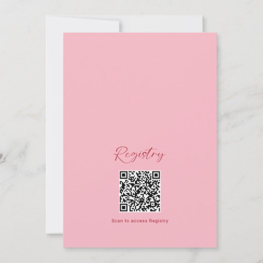 She's the Cherry on Top Bridal Shower QR Registry Kaart (Achterkant)