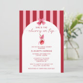 She's the Cherry on Top Bridal Shower QR Registry Kaart (Staand voorkant)