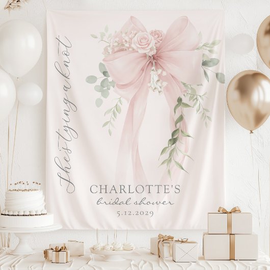 She's tying a knot Bow Bridal Shower Wandkleed