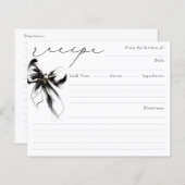 She's Tying the Knot Black Bow Bridal Recipe Card (Voorkant / Achterkant)