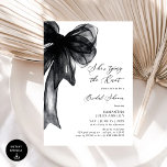 She's Tying The Knot Black Bow Bridal Shower Kaart<br><div class="desc">Celebrate the bride-to-be with a She’s Tying the Knot black bow bridal shower invitation. Featuring an elegant black and white design with a stylish bow accent,  this invitation sets the tone for a sophisticated and chic celebration. Perfect for honoring the bride in timeless style.</div>