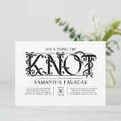 She's Tying The Knot Black Bow Bridal Shower Kaart (Staand voorkant)