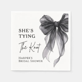 She's Tying The Knot Black Bow Bridal Shower Servet