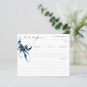 She's Tying the Knot Blue Bow Bridal Recipe Card (Staand voorkant)