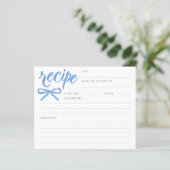 She's Tying the Knot Blue Bow Bridal Recipe Card (Staand voorkant)