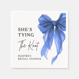 She's Tying The Knot Blue Bow Bridal Shower Servet