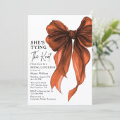 She's Tying The Knot Bow Bridal Luncheon Kaart (Staand voorkant)