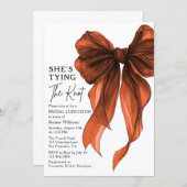 She's Tying The Knot Bow Bridal Luncheon Kaart (Voorkant / Achterkant)