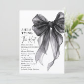 She's Tying The Knot Bow Bridal Luncheon Kaart (Staand voorkant)
