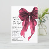 She's Tying The Knot Bow Bridal Luncheon Kaart (Staand voorkant)