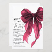 She's Tying The Knot Bow Bridal Luncheon Kaart (Voorkant / Achterkant)