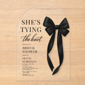 She's Tying The Knot Bridal Shower  Acryl Uitnodigingen (Voorkant)