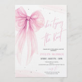 She's tying the knot Bridal shower Bow pink Kaart (Voorkant)