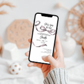 She's Tying the Knot Bridal Shower Grey Pink Kaart