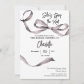 She's Tying the Knot Bridal Shower Grey Pink Kaart (Voorkant)