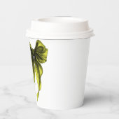 She's Tying The Knot Chartreuse Bow Bridal Shower Papieren Bekers (Achterkant)