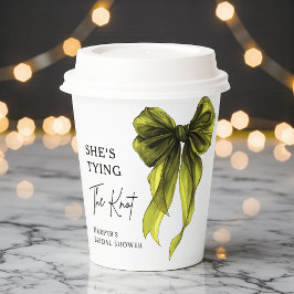 She's Tying The Knot Chartreuse Bow Bridal Shower Papieren Bekers
