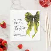 She's Tying The Knot Chartreuse Bow Bridal Shower Servet (Insitu)