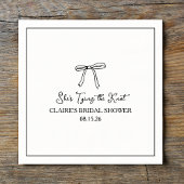 "She's Tying the Knot" Eenvoudige boog Vrijgezelle Servet