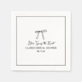 "She's Tying the Knot" Eenvoudige boog Vrijgezelle Servet (Voorkant)