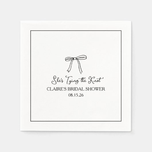 "She's Tying the Knot" Eenvoudige boog Vrijgezelle Servet (Voorkant)