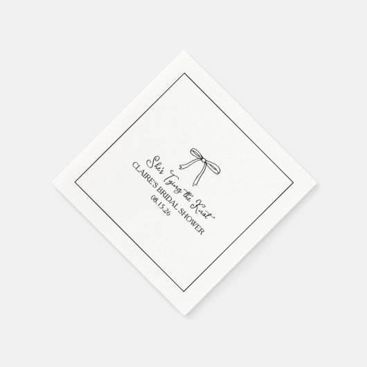 "She's Tying the Knot" Eenvoudige boog Vrijgezelle Servet (Hoek)