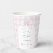 She's Tying The Knot Elegant Bow Bridal Shower Papieren Bekers (Achterkant)