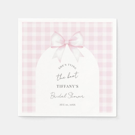 She's Tying The Knot Elegant Bow Bridal Shower Servet (Voorkant)