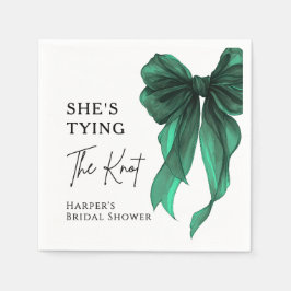 She's Tying The Knot Green Bow Bridal Shower Servet