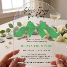 She's Tying the Knot Green Bow Photo Bridal Shower
