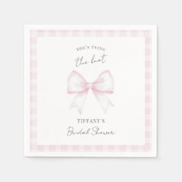 She's Tying The Knot Pink Blush Bow Bridal Shower Servet