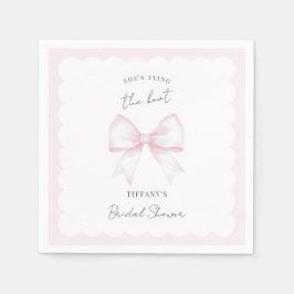 She's Tying The Knot Pink Blush Bow Bridal Shower Servet