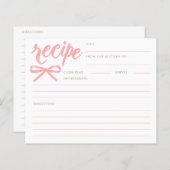 She's Tying the Knot Pink Bow Bridal Recipe Card (Voorkant / Achterkant)