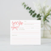 She's Tying the Knot Pink Bow Bridal Recipe Card (Staand voorkant)
