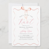 She's tying the Knot Pink Bow Bridal Shower Kaart (Voorkant)