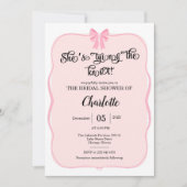 she's tying the knot pink Bow bridal shower  Kaart (Voorkant)