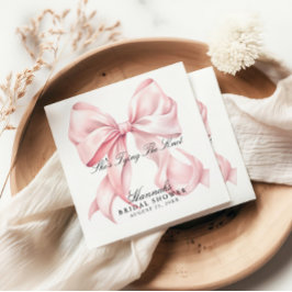 She's Tying The Knot Pink Bow Napkins Servet