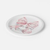She's Tying The Knot Pink Bow Paper Plates Papieren Bordje (Gekanteld)