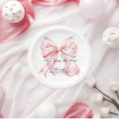 She's Tying The Knot Pink Bow Paper Plates Papieren Bordje