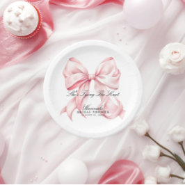 She's Tying The Knot Pink Bow Paper Plates Papieren Bordje