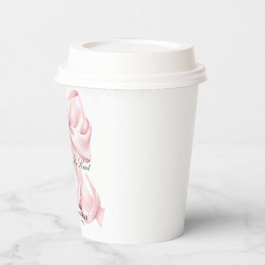She's Tying The Knot Pink Bow Papieren Bekers (Links)