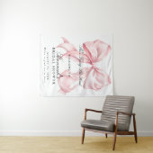 She's Tying The Knot Pink Bow Welcome Sign Wandkleed (In Situ (horizontaal))