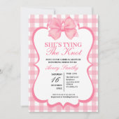 She's Tying the Knot Pink White Bridal Shower Kaart (Voorkant)