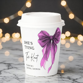 She's Tying The Knot Purple Bow Bridal Shower Papieren Bekers